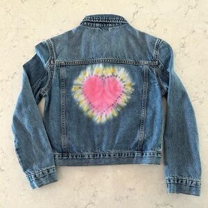 GAP Kids - Girls Jean Jacket w/colorful heart - Size 10 (L)